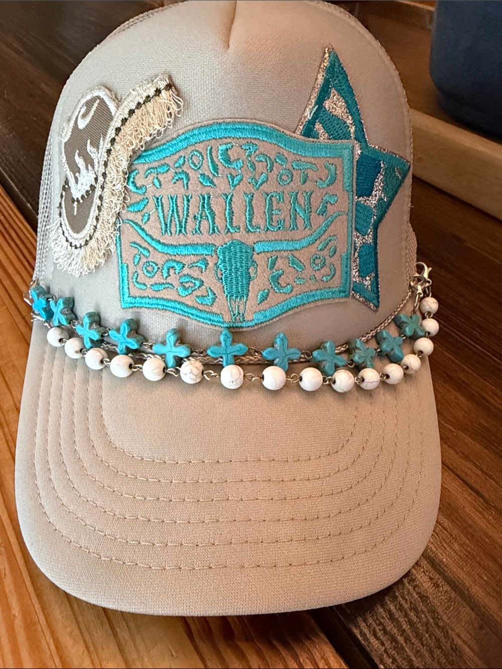 Custom Wallen Women’s Trucker Hat with chains